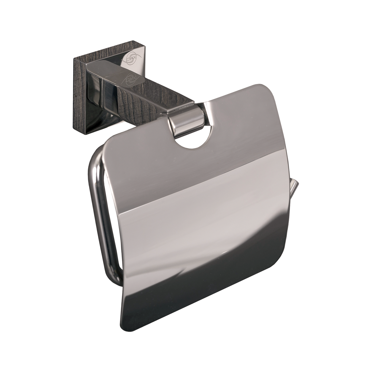 DAX Toilet Paper Holder with Cover, Right Opening, Wall Mount, Stainless Steel Body, Satin Finish, 4-15/16 x 5-15/16 x 3-1/8 Inches (DAX-G0107-S)