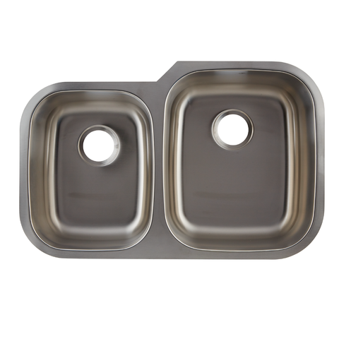 DAX 40/60 Double Bowl Undermount Kitchen Sink, 18 Gauge Stainless Steel, Brushed Finish , 32 x 9 x 20-3/4 Inches (DAX-3120R)