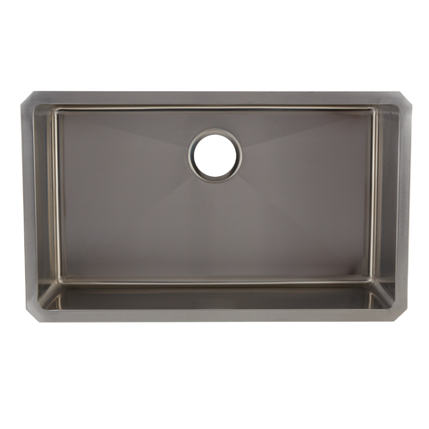 DAX Single Bowl Undermount Kitchen Sink, 16 Gauge Stainless Steel, Brushed Finish , 30 x 9 x 18 Inches (DAX-3018B)