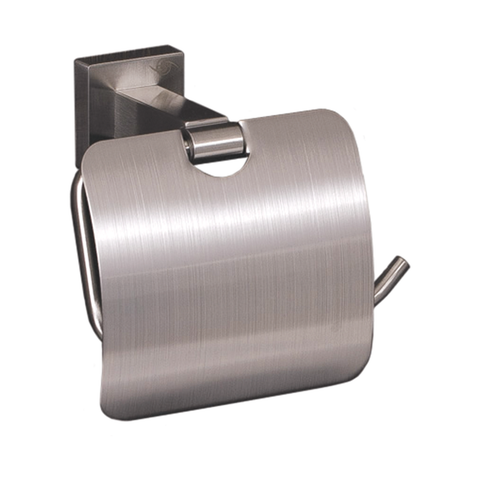 DAX Toilet Paper Holder with Cover, Right Opening, Wall Mount, Stainless Steel Body, Polish Finish, 4-15/16 x 5-15/16 x 3-1/8 Inches (DAX-G0107-P)