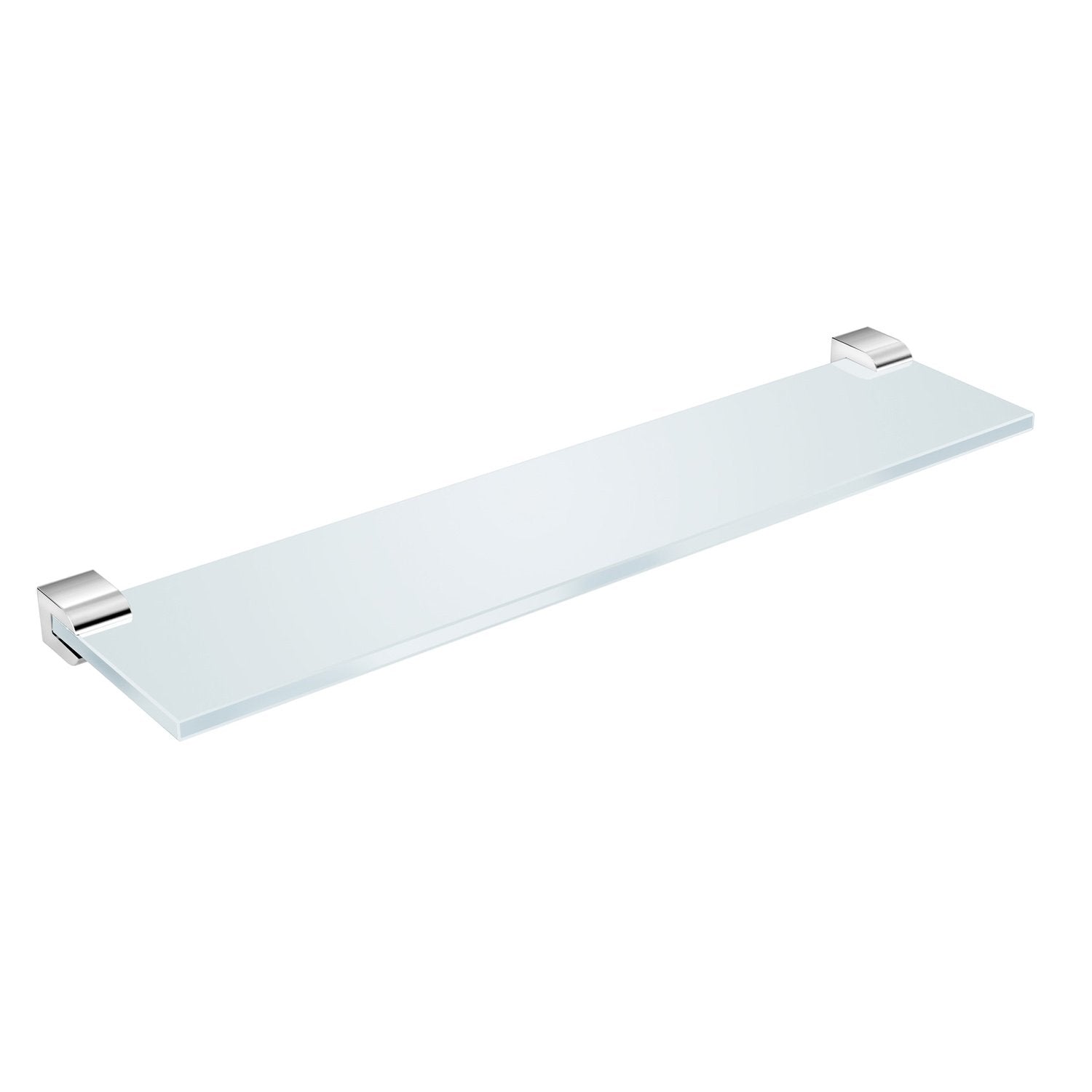 DAX Milano Bathroom Shelf, Wall Mount, Brass Body with Tempered Glass, Chrome Finish, 17-1/8 Inches (DAX-GDC160144-CR)