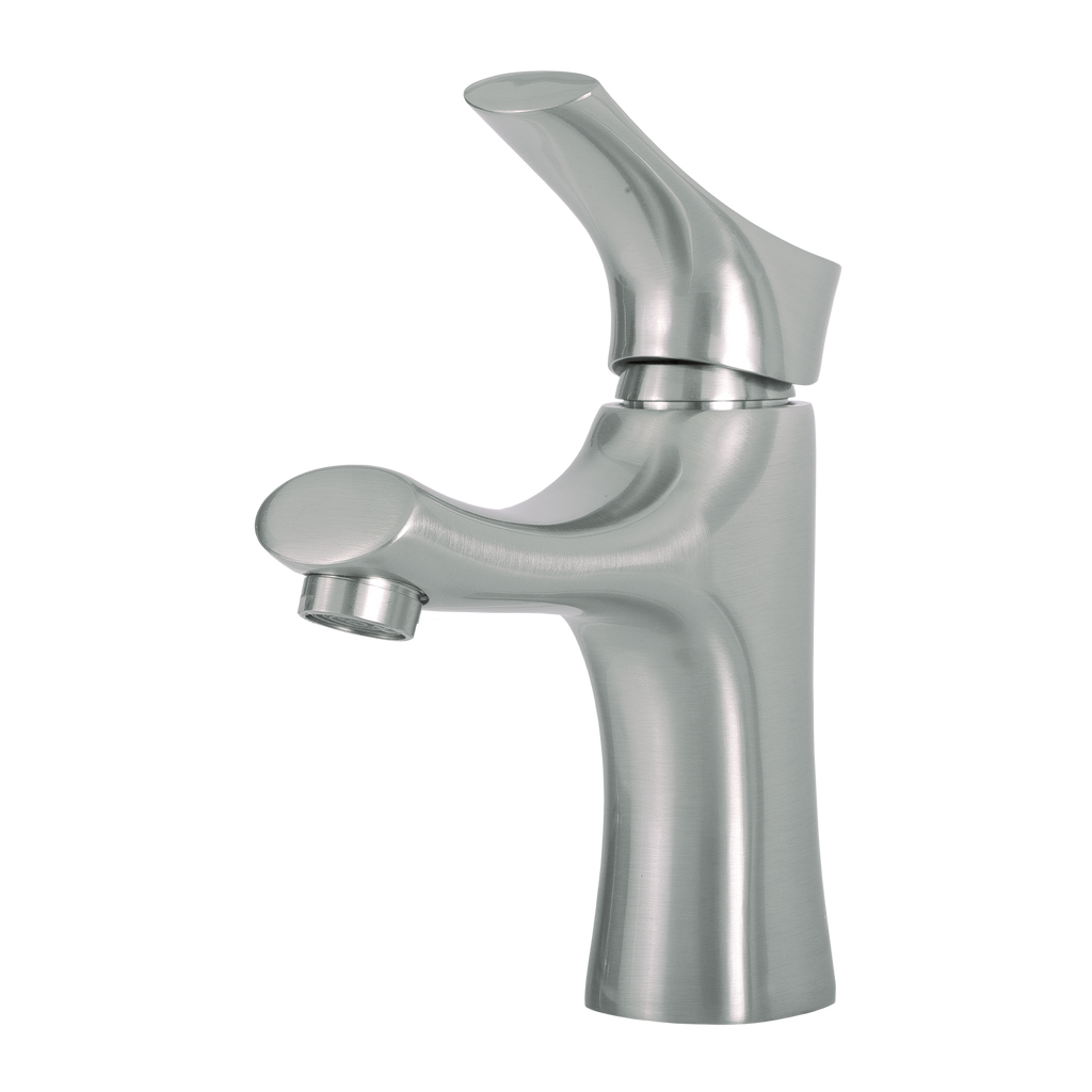 DAX Single Handle Bathroom Faucet, Brass Body, Brushed Finish, 7/16 x 7-1/16 Inches (DAX-1601-BN)