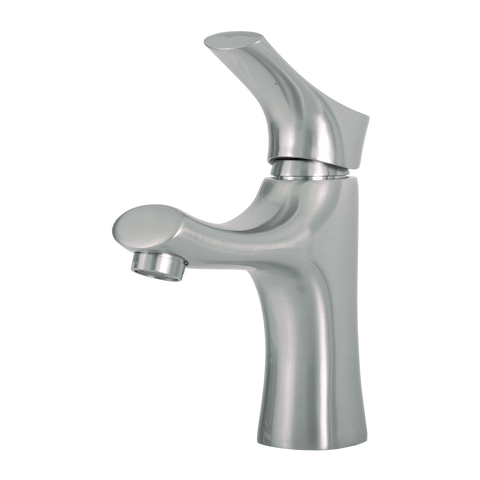 DAX Single Handle Bathroom Faucet, Brass Body, Brushed Finish, 7/16 x 7-1/16 Inches (DAX-1601-BN)