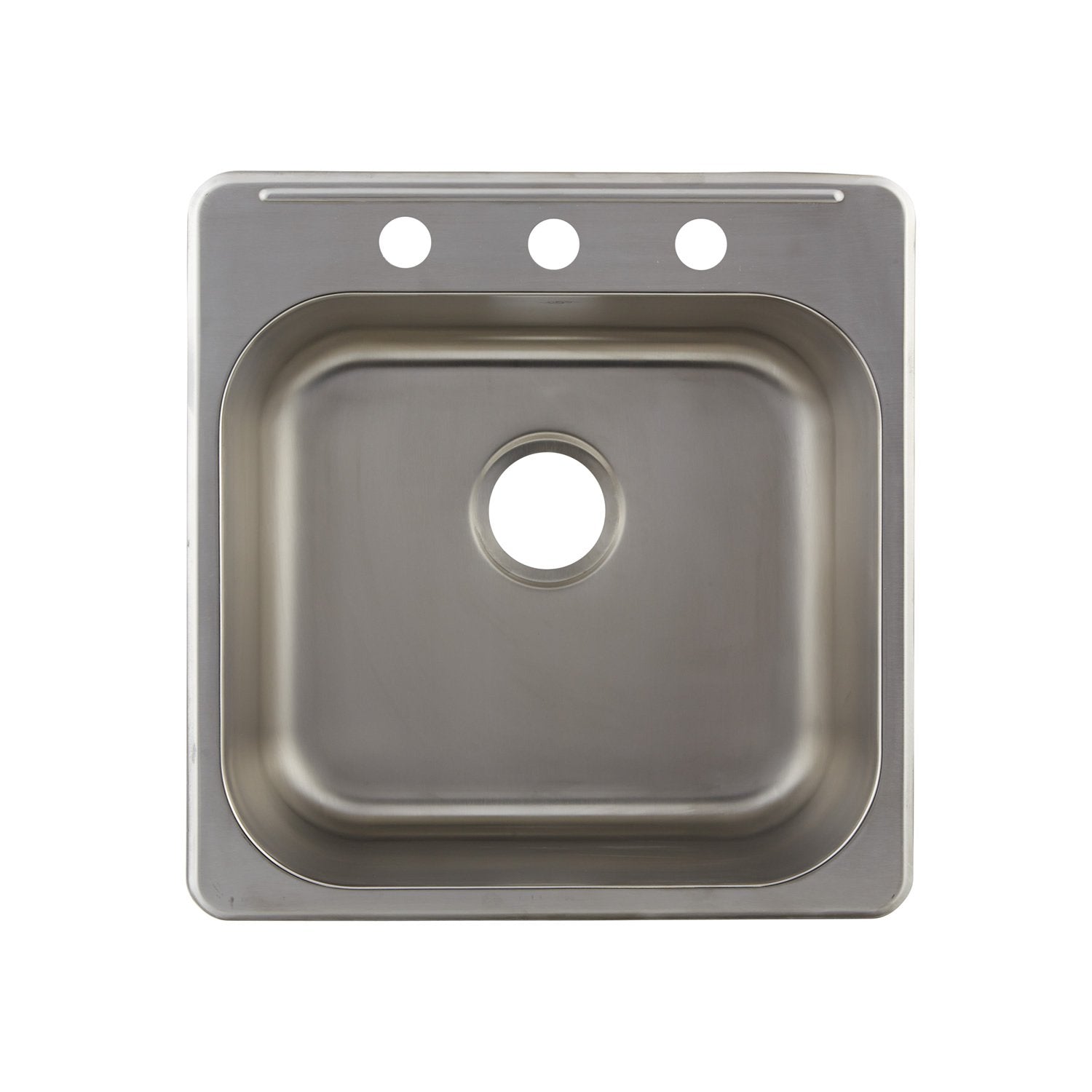 DAX  Single Bowl Top Mount Kitchen Sink, 20 Gauge Stainless Steel, Brushed Finish , 20 x 20-1/2 x 7 Inches (DAX-OM-2020)