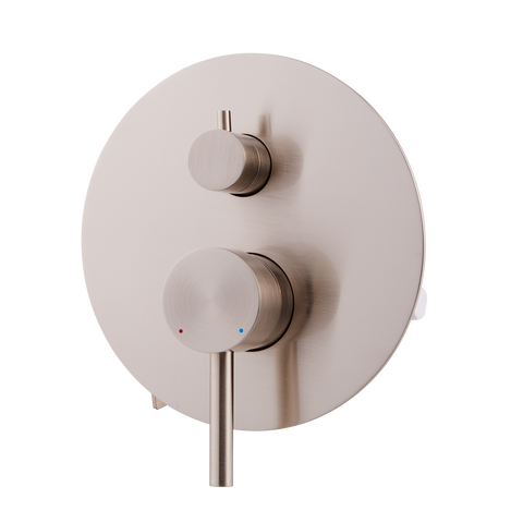 DAX Round Shower Single Valve Trim, Brass Body, Brushed Nickel Finish  7-1/2 x 4-7/16 Inches (DAX-0696-BN)