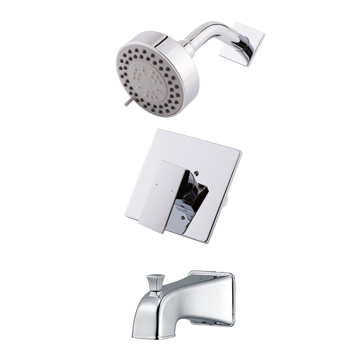 DAX Shower System, Faucet Set, with Shower and Tub Trim, Wall Mount, Brass Body, Chrome Finish (DAX-0304-CR)