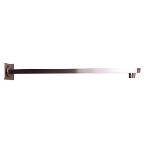 DAX Square Shower Arm, Spout, Brass Body, Wall Mount, Brushed Nickel Finish, 18 Inches (D-F20-18-BN)