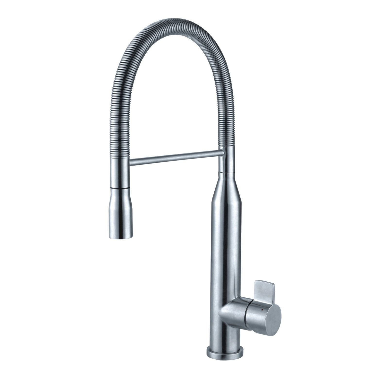 DAX Single Handle Pull Down Kitchen Faucet, Stainless Steel Shower Head and Body, Brushed Finish, Size 9-1/16 x 19-5/16 Inches (DAX-S1095A)