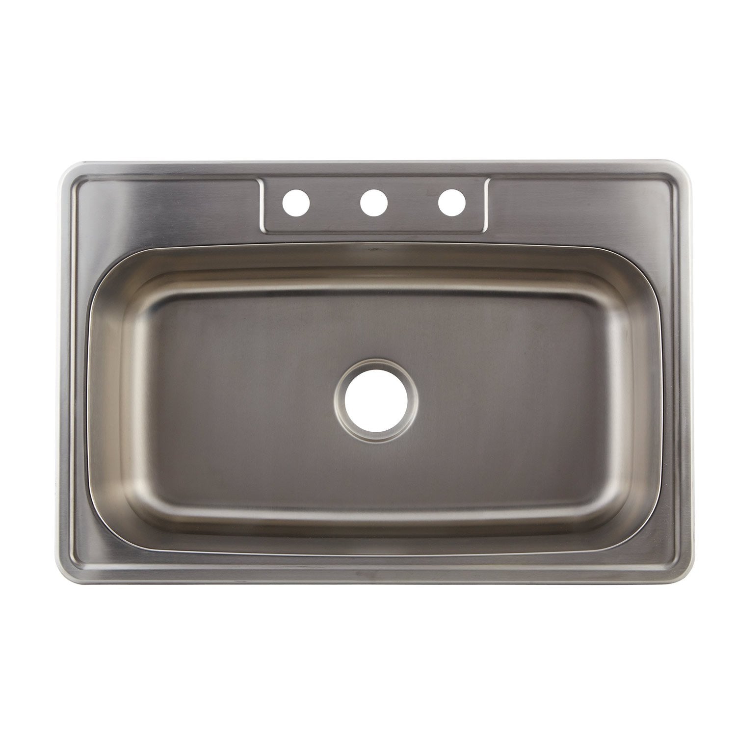 DAX  Single Bowl Top Mount Kitchen Sink, 18 Gauge Stainless Steel, Brushed Finish , 33 x 22 x 8-5/8 Inches (DAX-OM-3323)