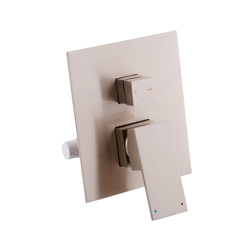 DAX Square Shower Single Valve Trim, Brass Body, Brushed Nickel Finish, 6-5/16 x 7-1/2 x 3-7/8 Inches (DAX-0693-BN)