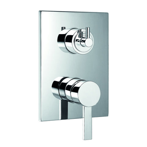 DAX Square Shower Single Valve Trim, Brass Body, Chrome Finish (DAX-99909)