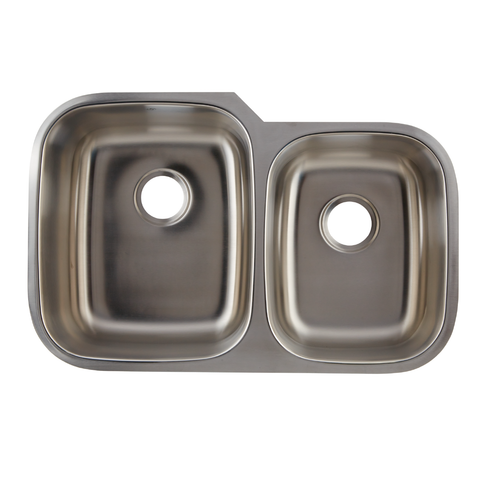 DAX 60/40 Double Bowl Undermount Kitchen Sink, 18 Gauge Stainless Steel, Brushed Finish , 32 x 9 x 24-3/4 Inches (DAX-3120L)