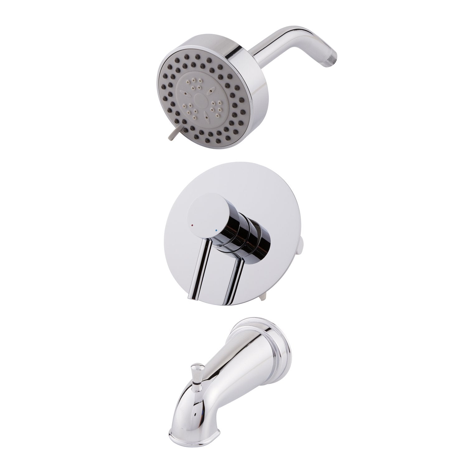 DAX Shower System, Faucet Set, with Shower and Tub Trim, Wall Mount, Brass Body, Chrome Finish (DAX-0306-CR)