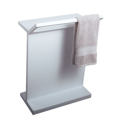 DAX Solid Surface Standing Towel Rack, White, 19-3/4 x 27-1/5 x 12-1/5 Inches (DAX-AB-7461)