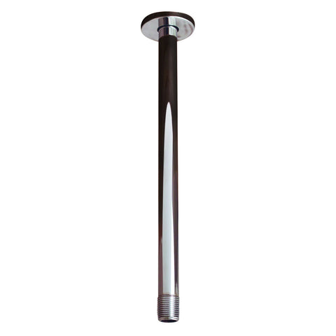 DAX Round Shower Arm, Spout, Brass Body, Ceiling Mount, Chrome Finish, 12 Inches (D-F18-12-CR)