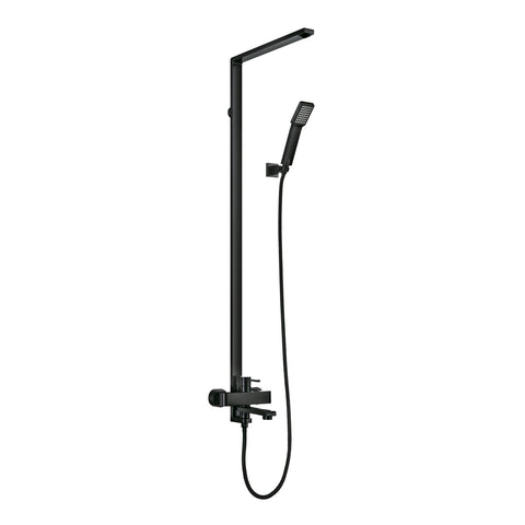 DAX Shower System, Faucet Set, with Shower Tub Trim and Hand Shower, Wall Mount, Brass Body, Black Finish (DAX-8166C-PB)