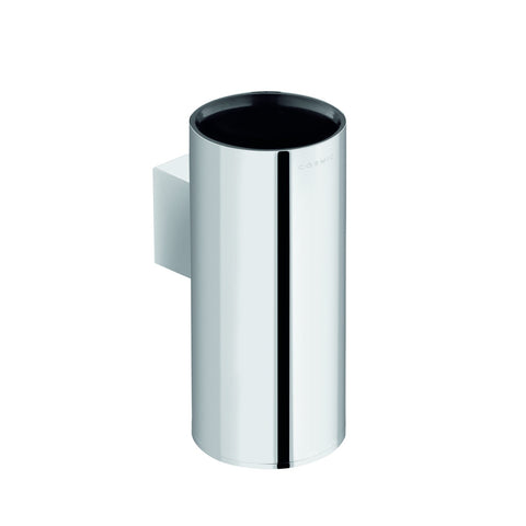 COSMIC Project Bathroom Single Tumbler Toothbrush Holder, Wall Mount, Plastic Cup, Chrome Finish, 2-3/8 x 5-1/2 x 3-9/16 Inches (2510154)