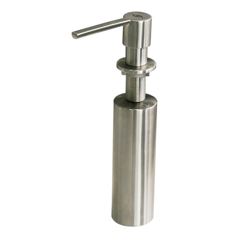 DAX Round Kitchen Sink Soap Dispenser, Deck Mount, Stainless Steel, Satin Finish, 2 x 6 x 3-1/4 Inches (DAX-009-01)