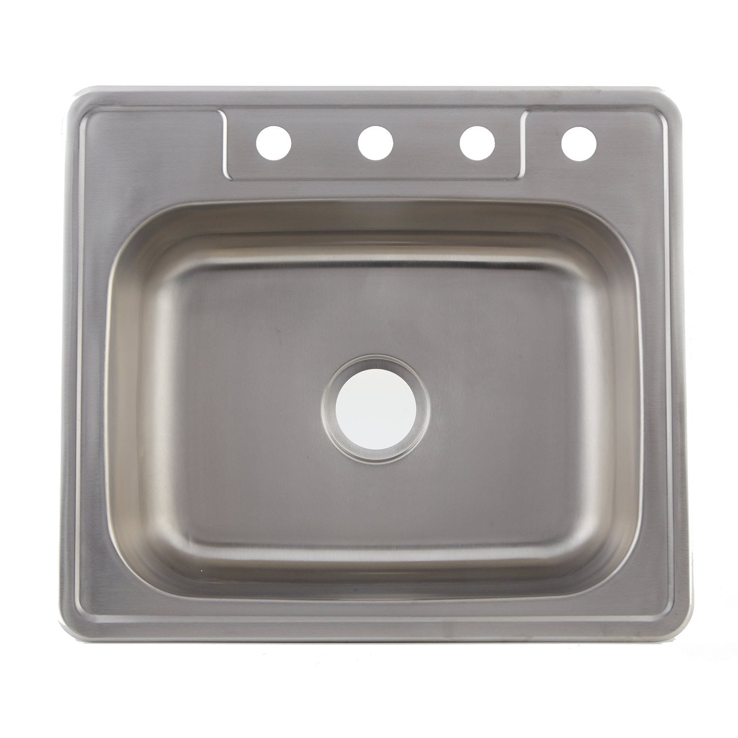 DAX  Single Bowl Top Mount Kitchen Sink, 18 Gauge Stainless Steel, Brushed Finish , 25 x 22 x 8 Inches (DAX-OM-2522)