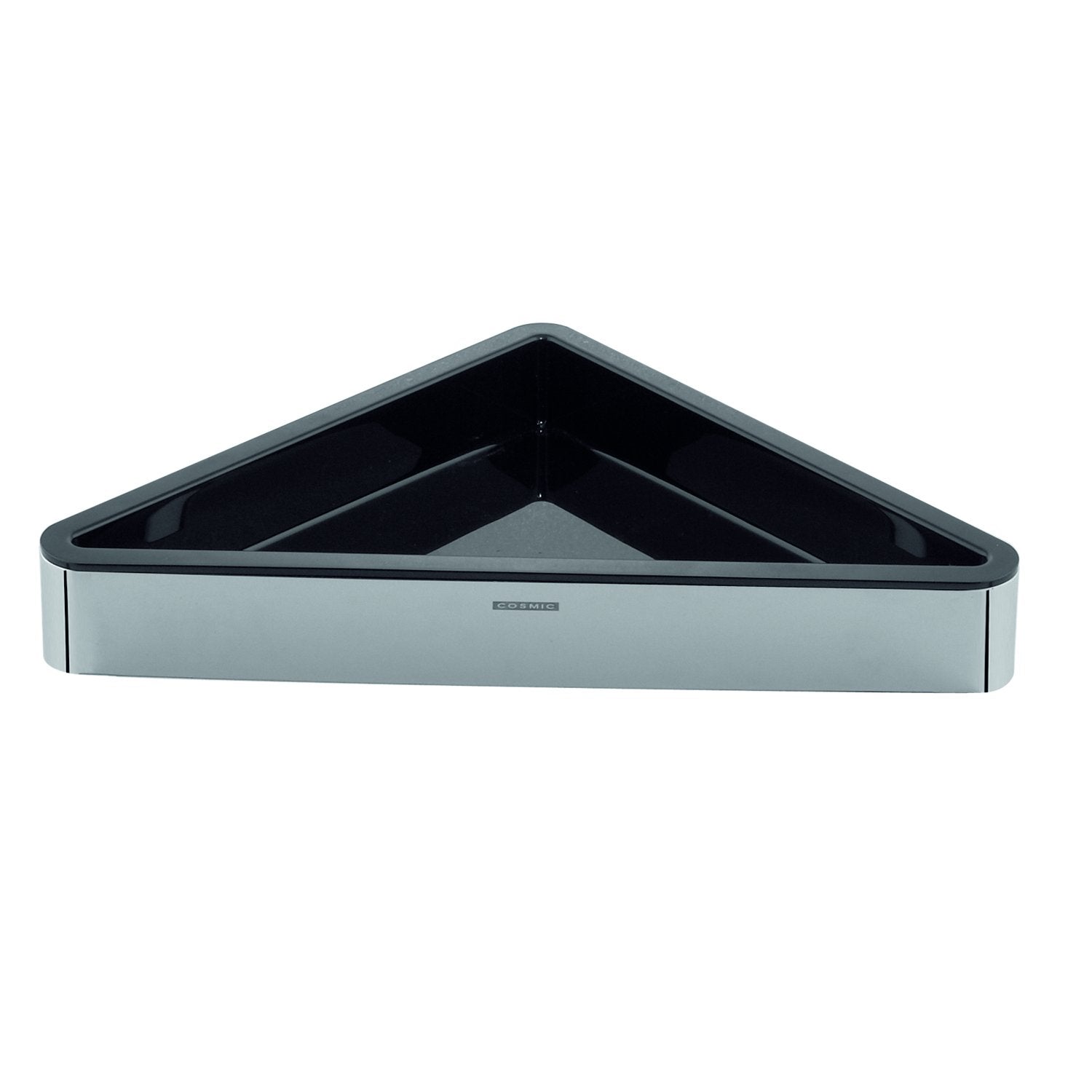 COSMIC Extreme Corner Bathroom Shelf, Wall Mount, Plastic, Chrome - Matte Black Finish, 8-3/4 x 1-9/16 x 8-3/4 Inches (2516150)