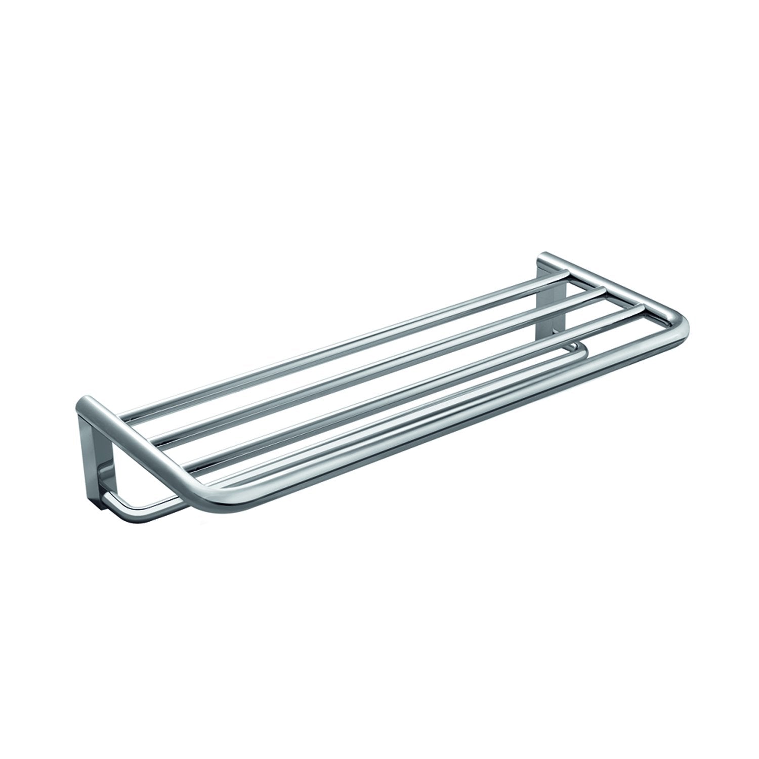 COSMIC Project  Towel Rack with Shelf, Wall Mount, Brass Body, Chrome Finish, 23-5/8 x 4-5/16 x 9-13/16 Inches (2510168)