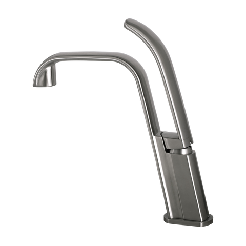 DAX Single Handle Bathroom Faucet, Stainless Steel Body, Brushed Finish, 10-13/16 x 11-1/2 Inches (DAX-C011-01)