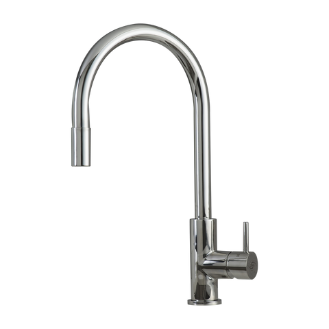 DAX Single Handle Pull Down Kitchen Faucet, Stainless Steel Shower Head and Body, Chrome Finish, Size 8-11/16 x 16-9/16 Inches (DAX-003-02-CR)