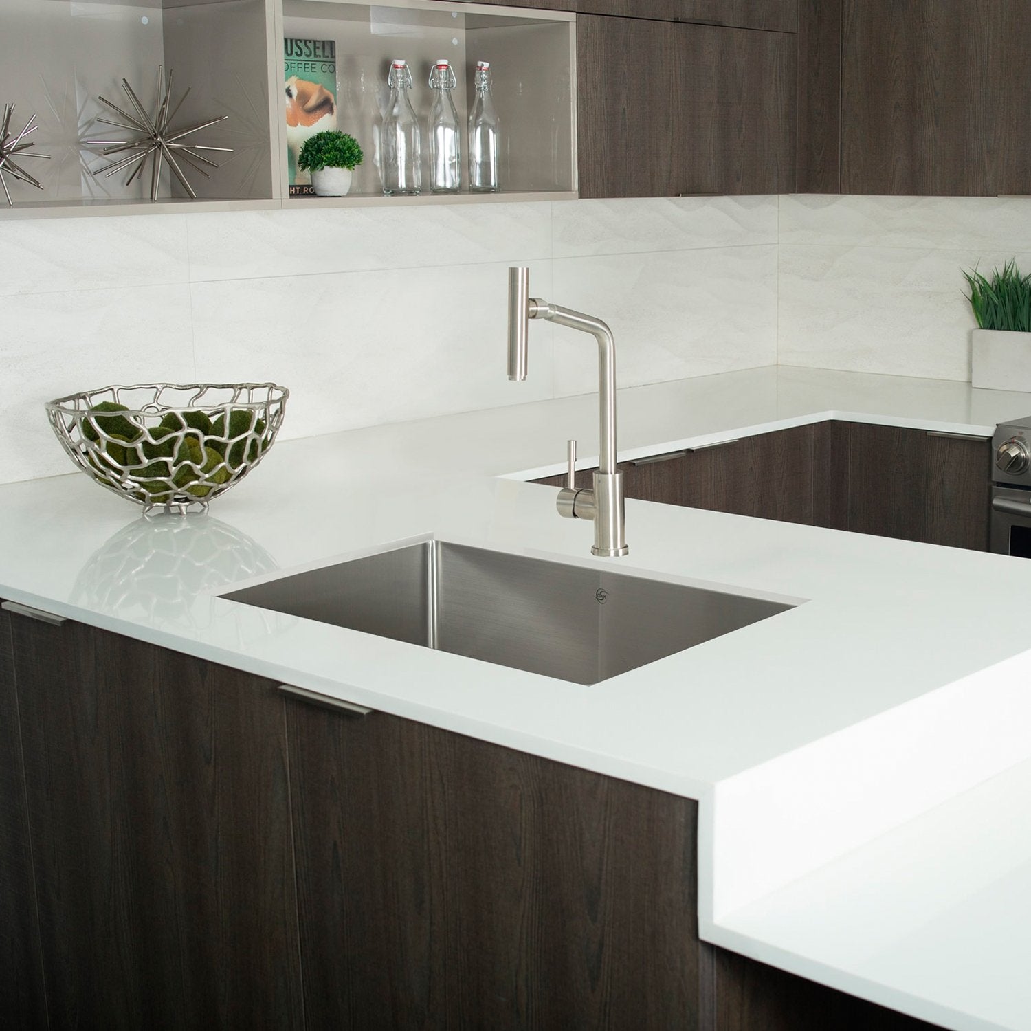 DAX Single Bowl Undermount Kitchen Sink, 16 Gauge Stainless Steel, Brushed Finish , 30 x 9 x 18 Inches (DAX-3018B)