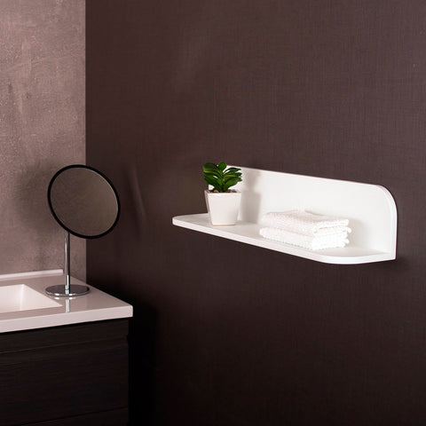 DAX Solid Surface Bathroom Shelf, Wall Mount, White Matte Finish, 23-5/8 x 4-3/4 x 4-3/4 Inches (DAX-AB-1560-24)