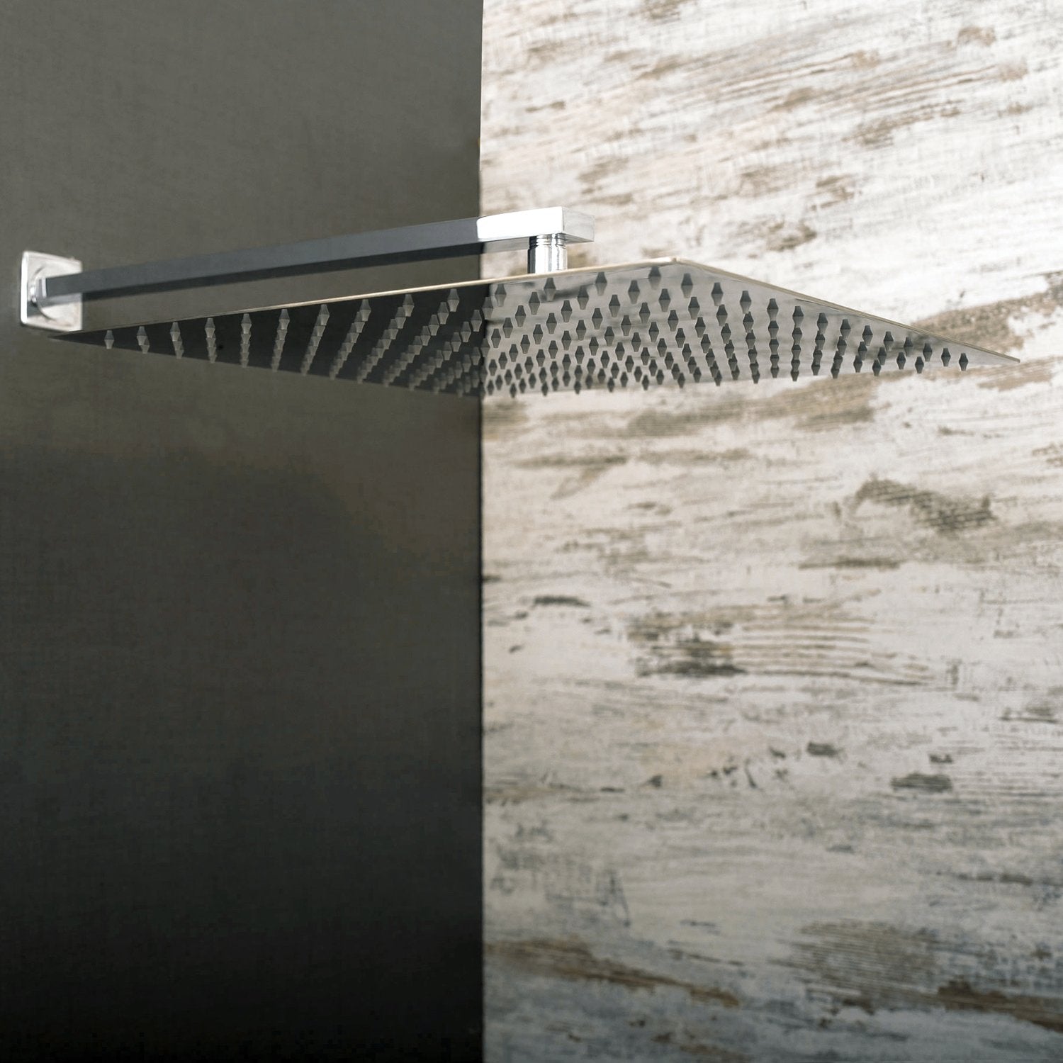 DAX Square Rain Shower Head, Ultra Thin, Brass Body, Chrome Finish (D-114040-CR)