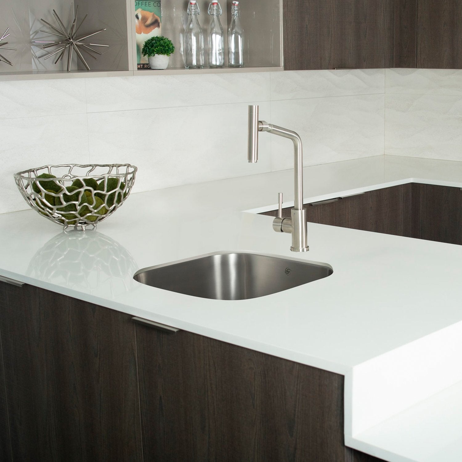DAX Single Bowl Undermount Kitchen Sink, 18 Gauge Stainless Steel, Brushed Finish , 23-1/4 x 9 x 20-3/4 Inches (DAX-2321)