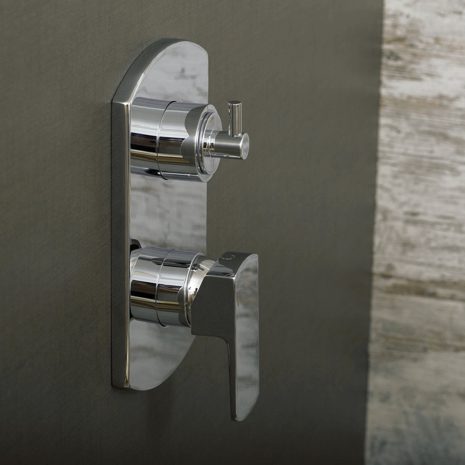 DAX Square Shower Single Valve Trim, Brass Body, Chrome Finish (DAX-69903)