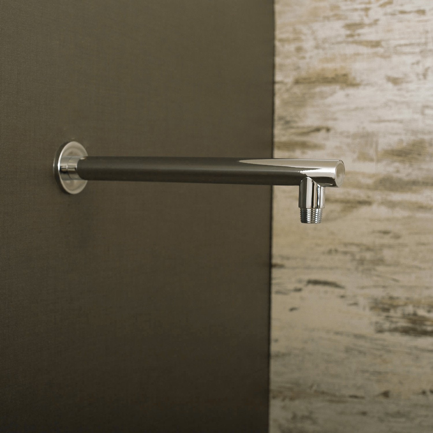 DAX Round Shower Arm, Spout, Brass Body, Wall Mount, Chrome Finish, 12 Inches (D-F04-12-CR)