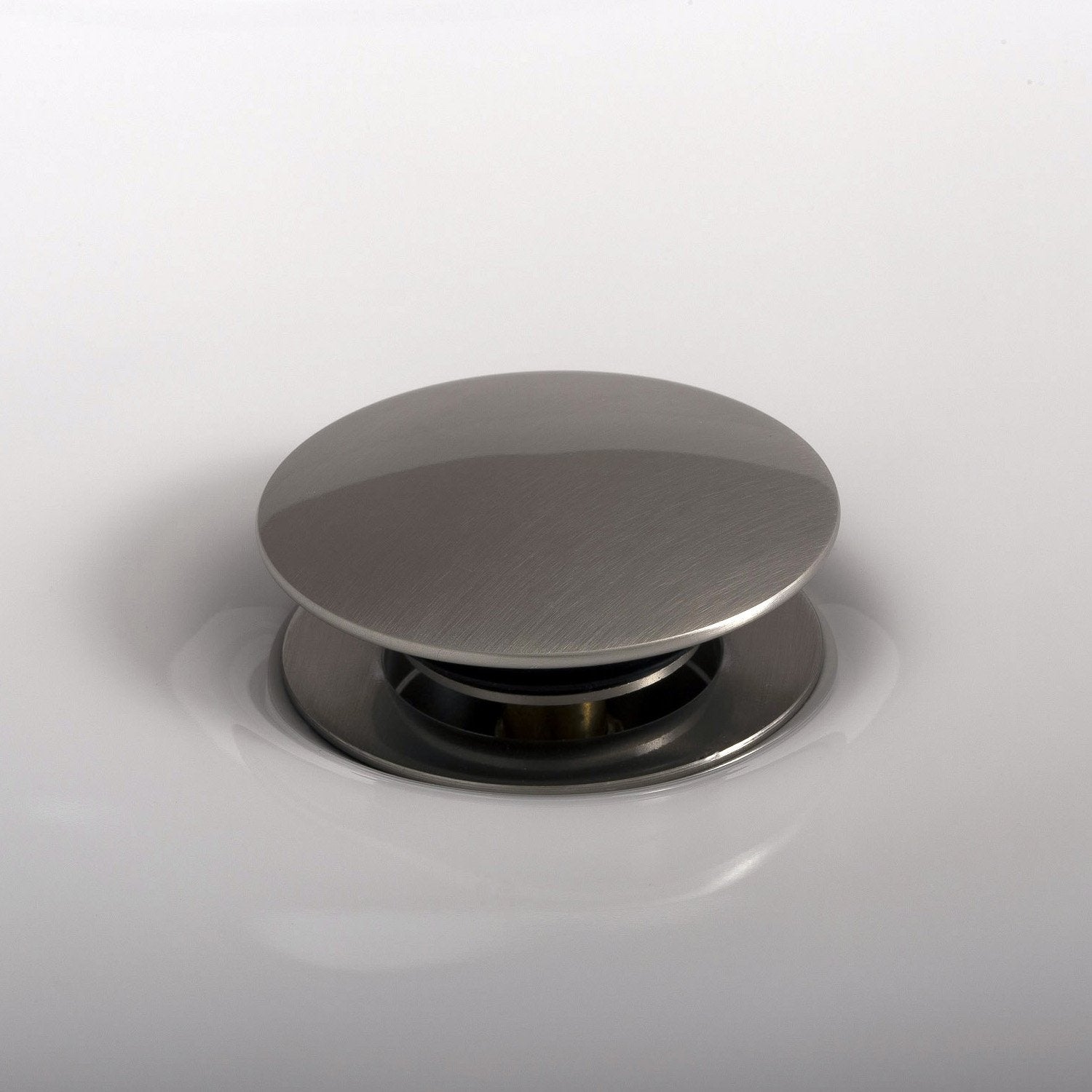 DAX Round Vanity Sink Pop up Drain, Brass Body, Brushed Nickel Finish, 2-5/8 x 8-5/8 Inches (DAX-82005-BN)