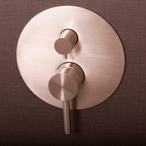 DAX Round Shower Single Valve Trim, Brass Body, Brushed Nickel Finish  7-1/2 x 4-7/16 Inches (DAX-0696-BN)