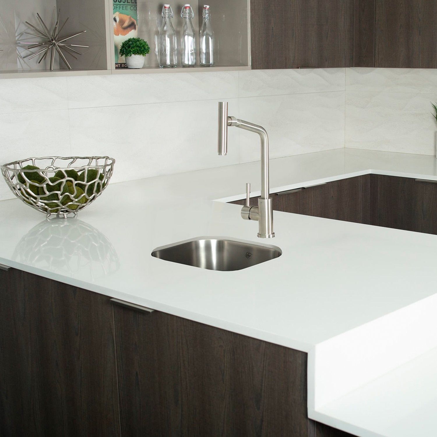 DAX Single Bowl Undermount Kitchen Sink, 18 Gauge Stainless Steel, Brushed Finish , 14-1/2 x 13 x 7 Inches (DAX-1214)