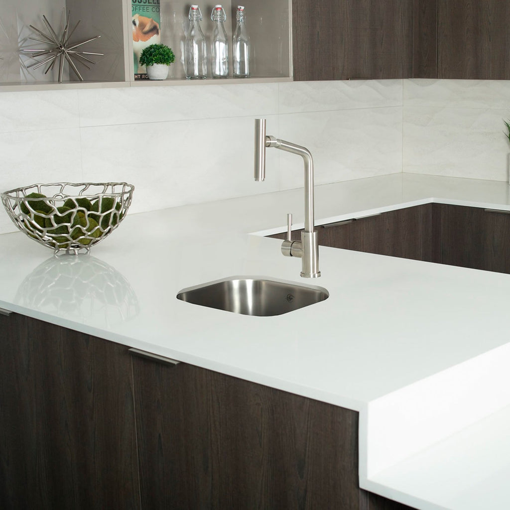 DAX Single Bowl Undermount Kitchen Sink, 18 Gauge Stainless Steel, Brushed Finish , 14-1/2 x 13 x 7 Inches (DAX-1214)