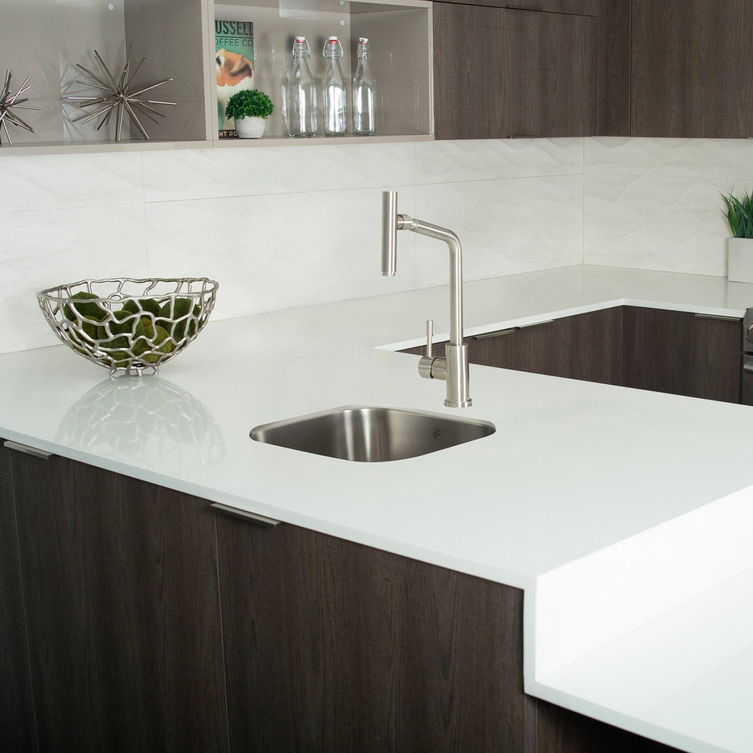 DAX Single Bowl Undermount Kitchen Sink, 18 Gauge Stainless Steel, Brushed Finish , 18 x 7 x 15 (DAX-1815)