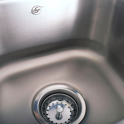 DAX Single Bowl Undermount Kitchen Sink, 18 Gauge Stainless Steel, Brushed Finish , 14-1/2 x 13 x 7 Inches (DAX-1214)