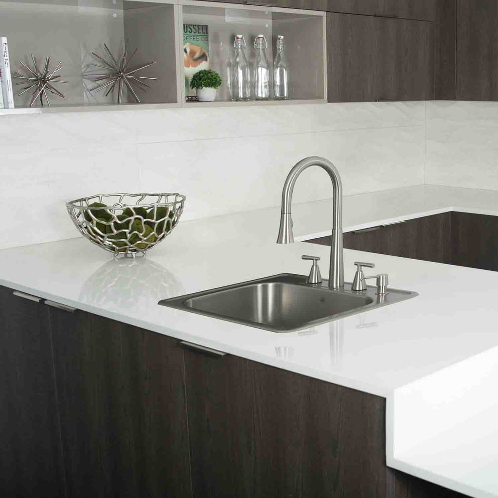 DAX Single Bowl Top Mount Kitchen Sink, 18 Gauge Stainless Steel, Brushed Finish , 25 x 22 x 8 Inches (KA-OM2522)
