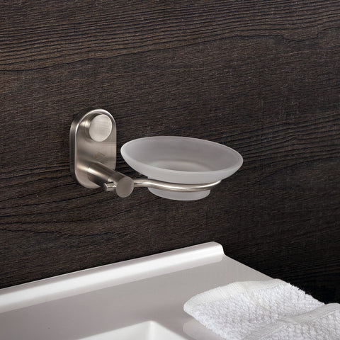 DAX Stainless Steel Soap Dish, Wall Mount with Glass Tray, Polish Finish, 2-13/16 x 5-1/2 x 4-1/2 Inches (DAX-G0205-P)