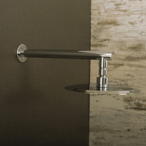 DAX Round Shower Arm, Spout, Brass Body, Wall Mount, Chrome Finish, 12 Inches (D-F04-12-CR)