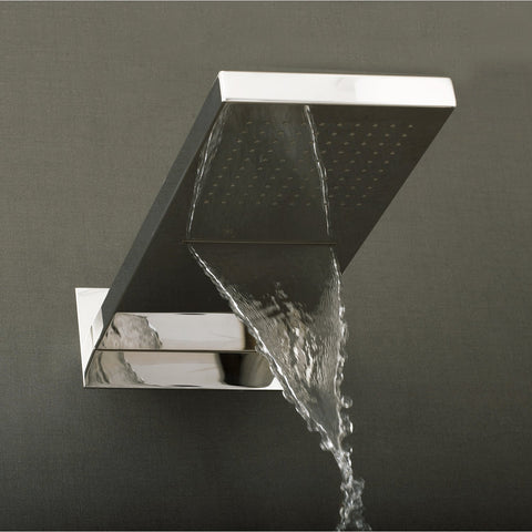 DAX Square Rain Waterfall Shower Head, Ultra Thin, Wall Mount, Brass Body, Chrome Finish (D-115422W-CR)