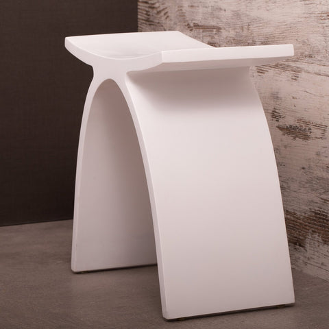 DAX Solid Surface Shower Stool, Standfree, Matte White Finish, 16-3/4 x 16-3/4 x 9 Inches (DAX-ST-01)