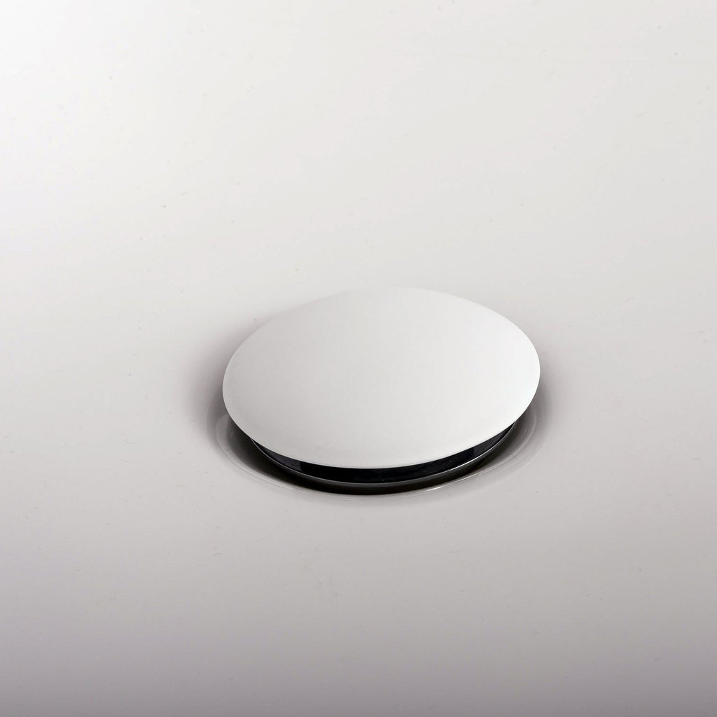 DAX Round Vanity Sink Pop up Drain, Brass Body, White Finish, 2-5/8 x 8-5/8 Inches (DAX-82006-CW)