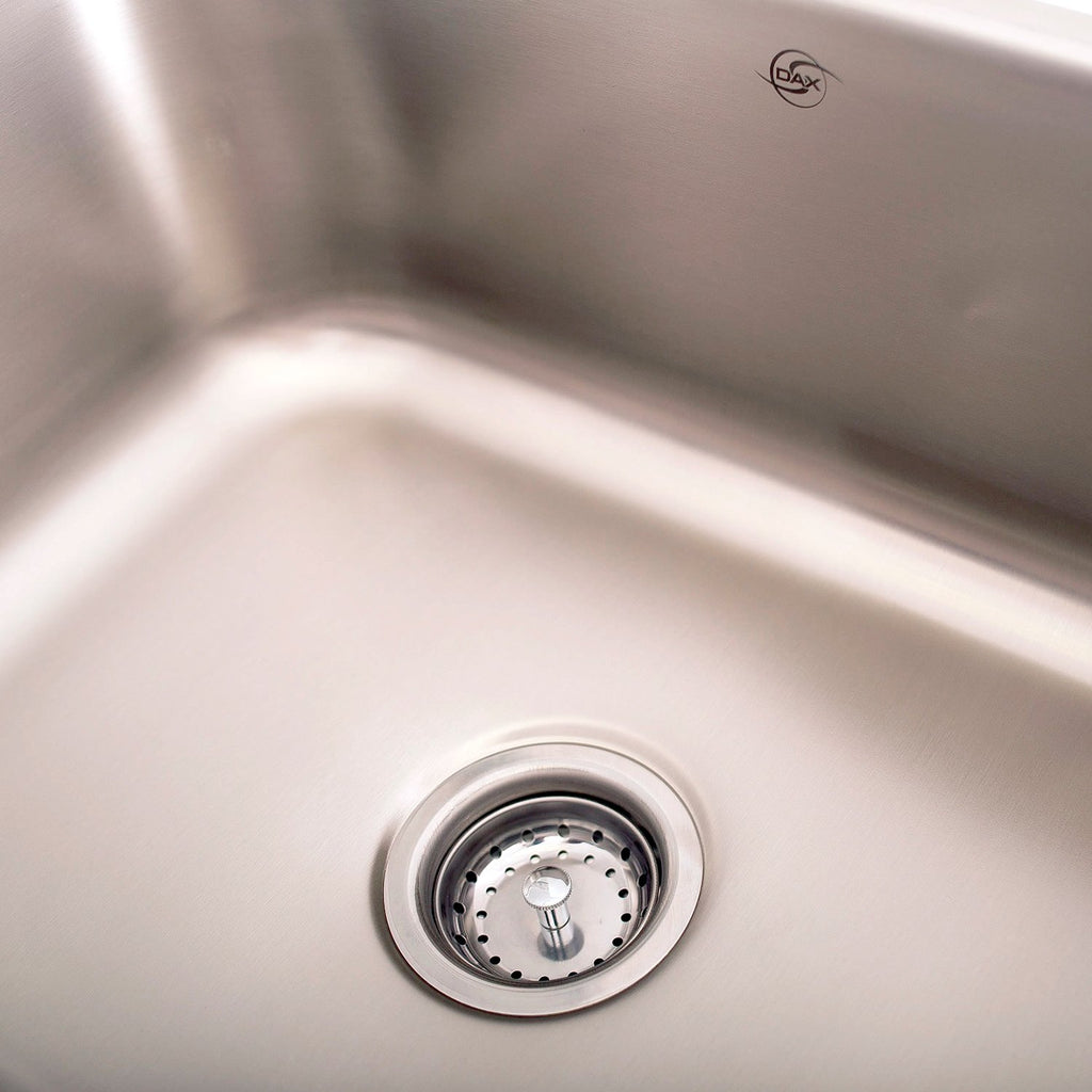 DAX Single Bowl Undermount Kitchen Sink, 18 Gauge Stainless Steel, Brushed Finish , 23-1/2 x 9 x 17-3/4 Inches (DAX-2317)DAX Single Bowl Undermount Kitchen Sink, 18 Gauge Stainless Steel, Brushed Finish , 23-1/2 x 9 x 17-3/4 Inches (DAX-2317)