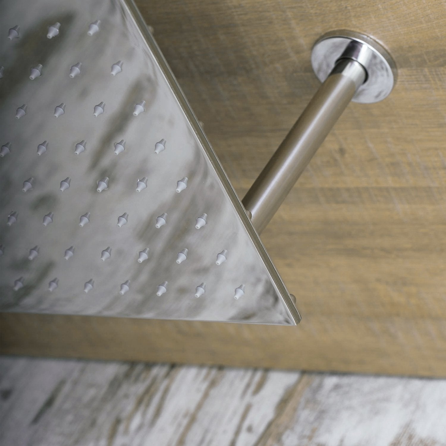 DAX Ceiling Mounted Square Rain Shower Head, Ultra Thin, Brass Body, Chrome Finish (D-114040B-CR)