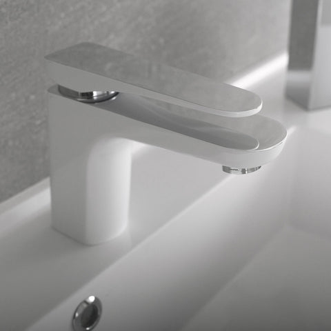 DAX Single Handle Bathroom Faucet, Brass Body, Brushed Finish, 6-7/8 x 5-5/16 Inches (DAX-805A-CW)