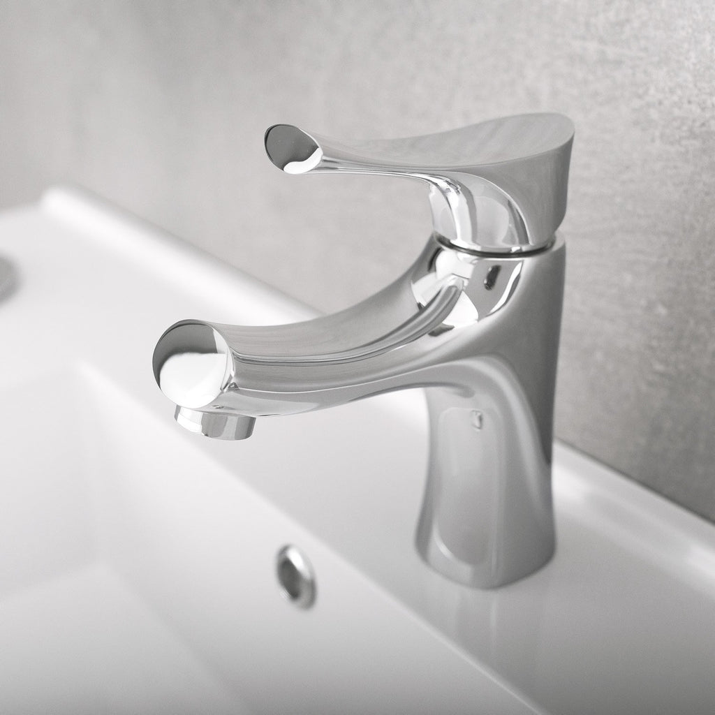 DAX Single Handle Bathroom Faucet, Brass Body, Chrome Finish, 7/16 x 7-1/16 Inches (DAX-1601-CR)