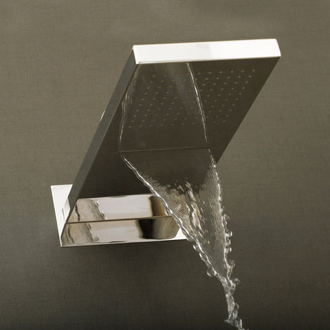 DAX Square Rain Waterfall Shower Head, Ultra Thin, Wall Mount, Brass Body, Chrome Finish (D-115422W-CR)